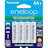 Panasonic BK-3MCCA4BA eneloop AA 2100 Cycle Ni-MH Pre-Charged Rechargeable Batteries, 4-Battery Pack