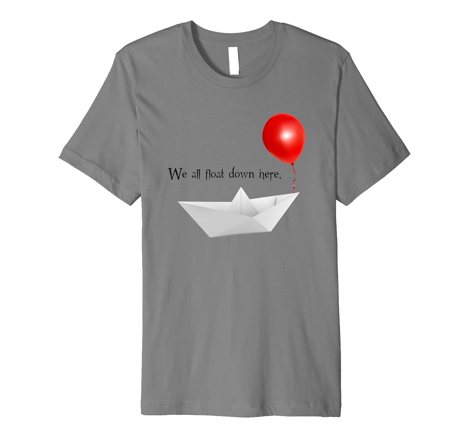 Red Balloon Float Down Horror Halloween T-shirt-ANZ