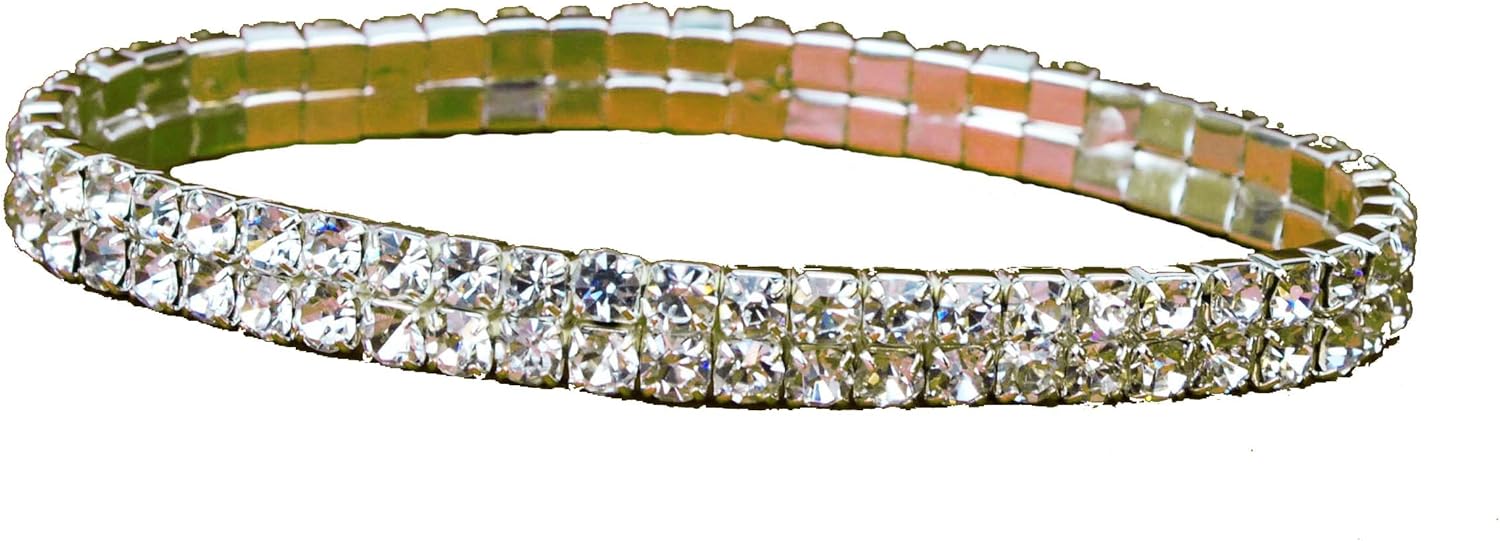 2 ROW DIAMANTE CRYSTAL STRETCH ANKLE BRACELET, ANKLET Amazon