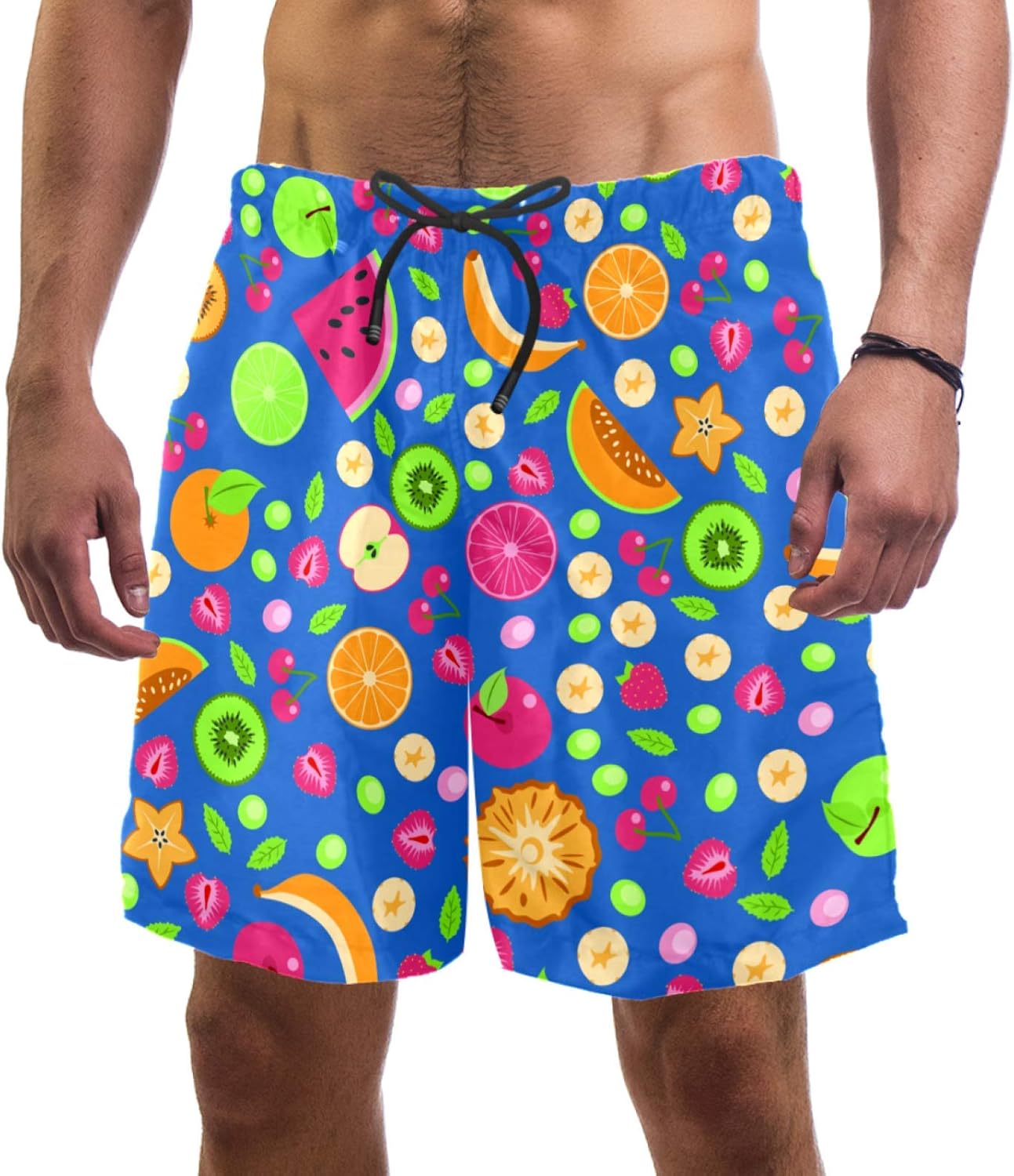 nakw88 Colorful Fruits Swim Shorts for Men Swim Trunks Men’s Bathing