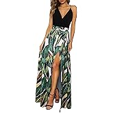 Newshows Women's 2026 Lightweight Summer Wedding Guest Beach Vacation Casual V Neck Split Flowy Maxi Dress