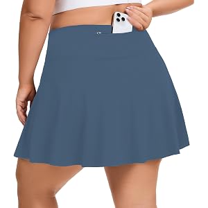 SEKINO Women's Plus Size Tennis Golf Skirts High Waisted with Inner Shorts Pockets Casual Athletic Sports Skorts Skirt