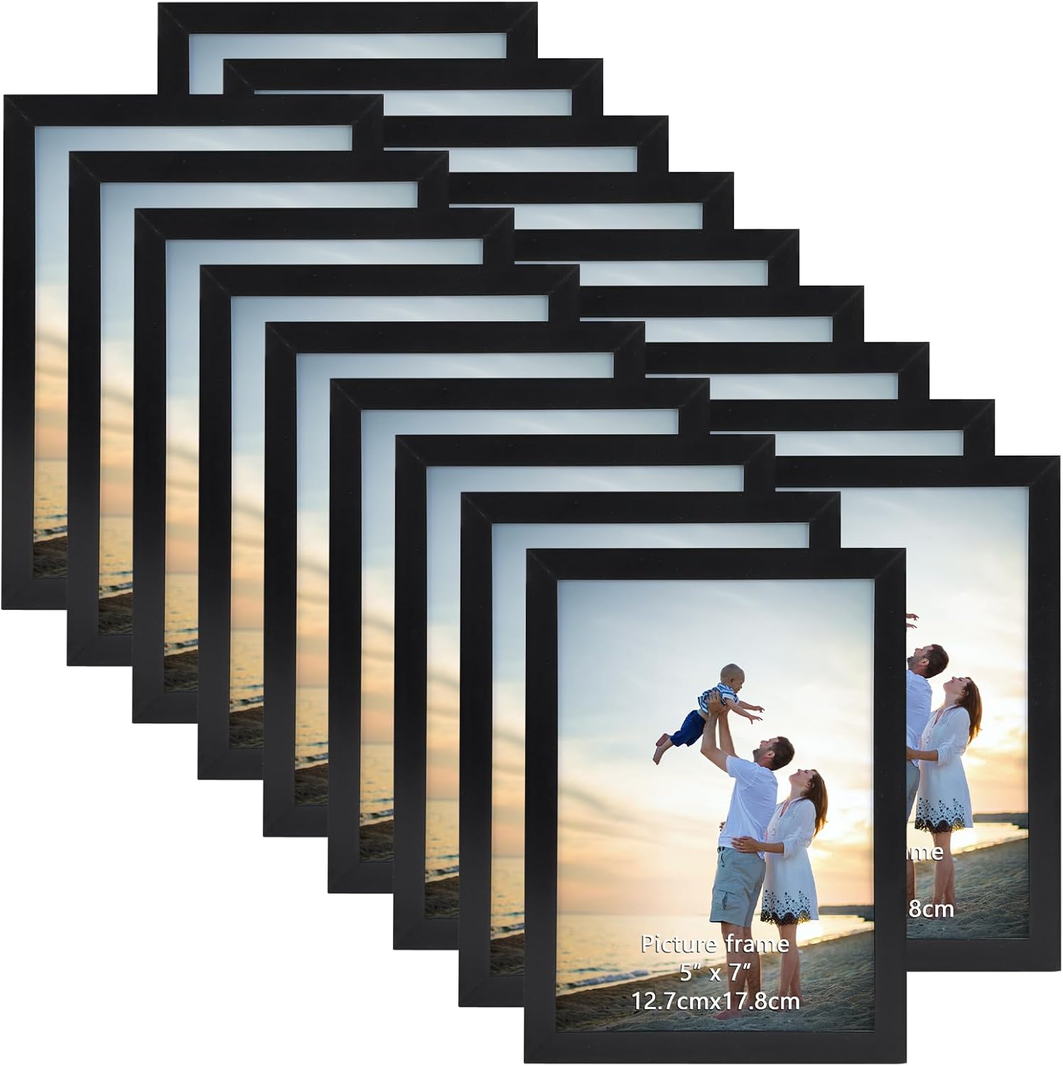 Photo Albums, Frames & Accessories - Hoikwo 18 Packs 5x7 Black Frames, Multi Picture Frames Set for Family Photos, Artwork, Light weight Bulk 5 by 7 Frames Pack for Wall Hanging and Table, Stylish Gift Picture Frames
