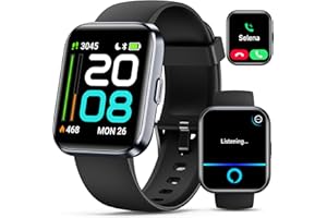 QUICAN Smartwatch for Women/Men, Compatible with Android & iPhone, 1.8'' Fitness Tracker Watch with Alexa, Call & Notification Alerts, Heart Rate & Sleep Monitor, 120 Sports Modes, Waterproof Smart Watch