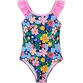 DAXIANG Girls Ruffles One Piece Swimsuits Quick Dry Beach Sport Swimwear Toddler Kids Mermaid Unicorn Bathing Suit 4-10 Years