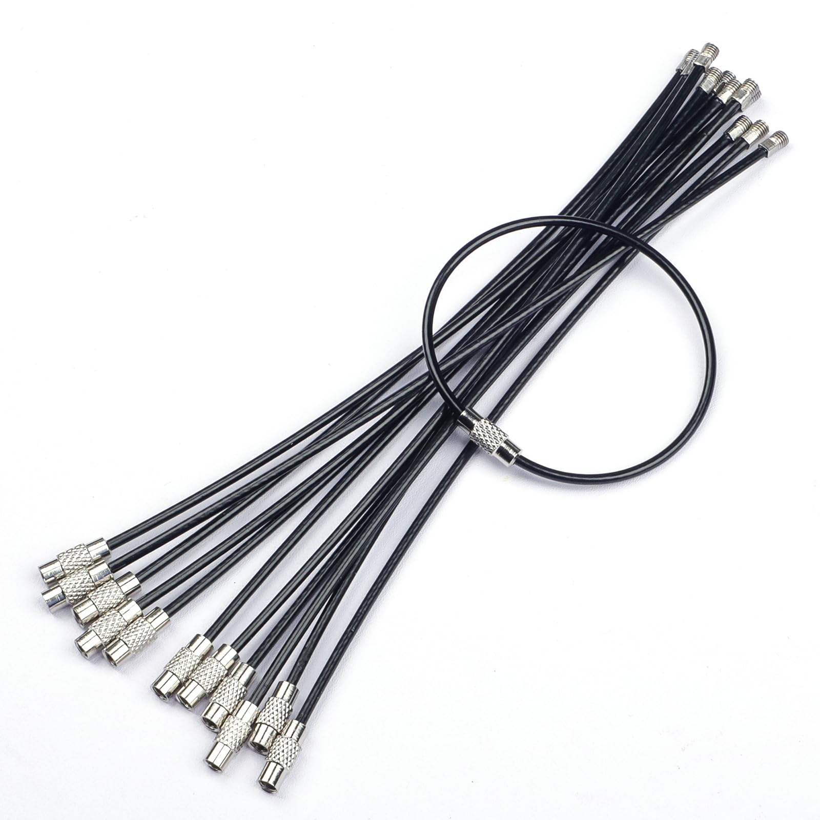 Uniclife 6 Inch Black Wire Keychain Cable Large Stainless Steel Key ...