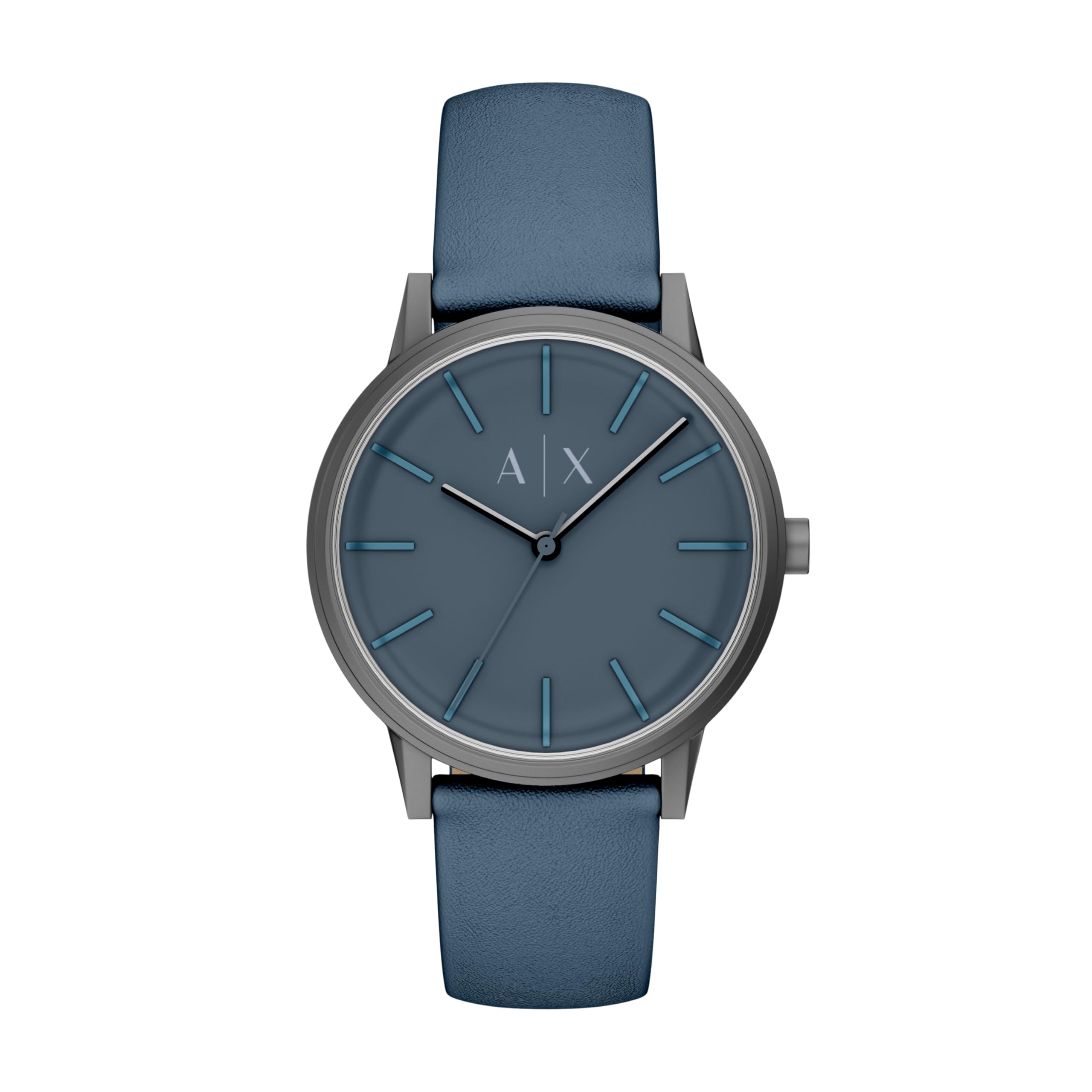 Armani Exchange A|X Men's Three-Hand Blue Leather Watch (Model: AX2767) Image