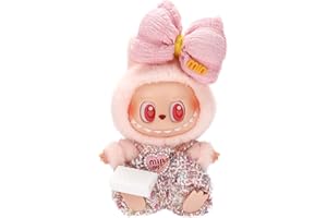 ALTRJO Designed for Labubu Clothes, Luxury Chic Series for 17cm Labubu, High-End Fashion Doll Clothes for Labubu Accessories (NO Doll) (Heart Dress+Hairband+Bag)