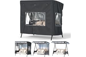 TBNO Outdoor Swing Cover,Patio Swing Chair Covers,Garden Hammock Glider Chair Cover,Can be Used Without Disassembly,Black (68”x45”x61”)