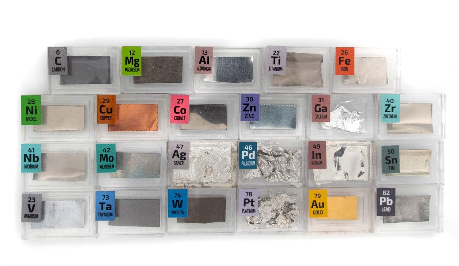 Platinum Metal Foil Element Sample in a PEGUYS Periodic Element Tile