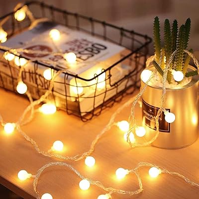Fulighture Fairy Lights Battery Operated 5m 40LED Globe String Light Warm White