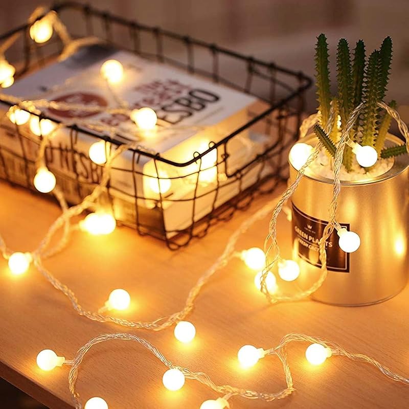 Fulighture Fairy Lights Battery Operated 5m 40LED Globe String Light Warm White