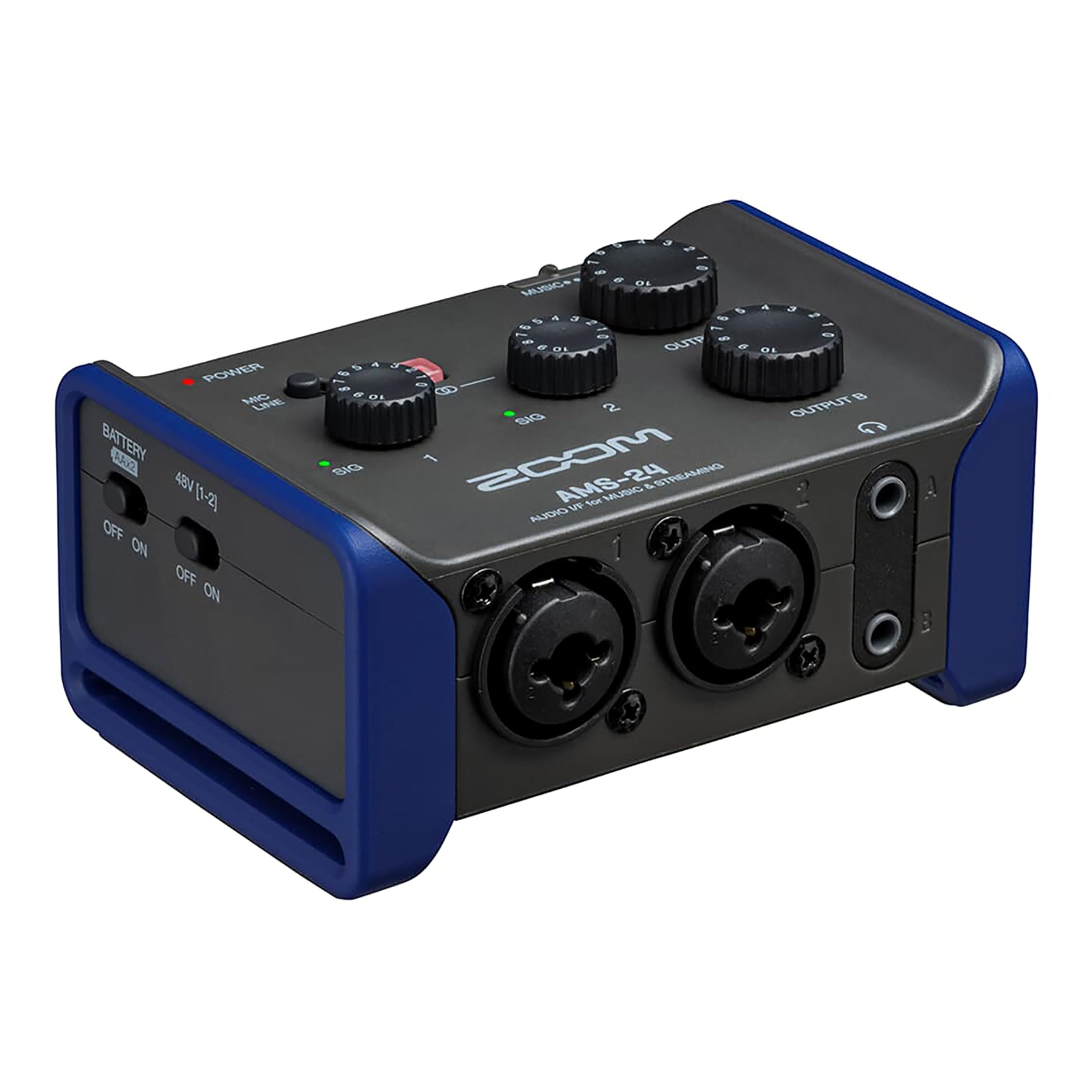 ZOOM AMS-24 USB-C Audio Interface for Music Production & Live Streaming – 2-IN/4-OUT, Compact, Mobile & Versatile, Ideal for one or more Musicians