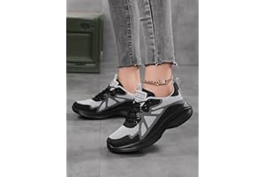 Walking Shoes for Women Lace Up Breathable Knit Casual Sneakers Lightweight Comfortable Platform Running Shoes