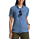 MoFiz Womens UPF 50+ UV Sun Protection Safari Shirts Long Sleeve Outdoor Cool Quick Dry Fishing Hiking Gardening Shirts