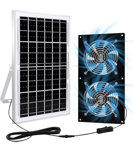 ANTEQI Solarmodul Lüfter Kit mit 15000mAh Akku & Timer
