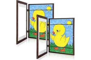 GULETHUN [2 Pack] Kids Art Frames, 10x12.5 Front Opening Kids Artwork Frames Changeable, Displays 8.5x11 With Mat and 10x12.5 Without Mat, Holds 50 Pcs, for 3D Picture, Crafts, Hanging Art, Portfolio Storage
