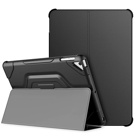 JETech Hülle für iPad 9,7-Zoll (2018/2017 Modell, 6./5. Generation), Doppelfalzständer mit stoßsicherer TPU Rückseite, Auto S