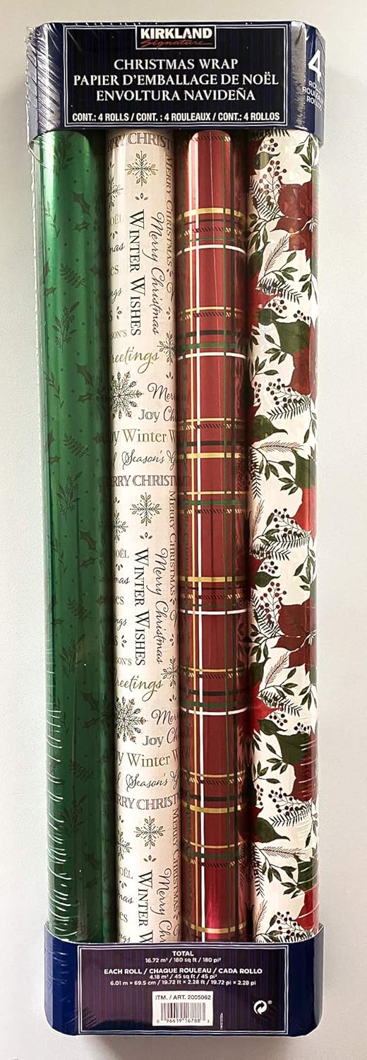 Kirkland Signature Christmas 4 Roll Gift Wrapping Paper BigaMart