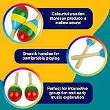 A-Star Wooden Multi Coloured Maracas Pair 22 cm Shaker Educational Rhythm view 2