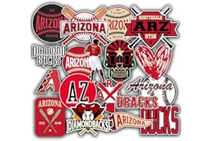 BESSER ASSOCIATES 25 PCS Aizona Stickers Vinyl Diamondbacks Stickers Pack Baseball Team Stickers for Water Bottle, Laptop, Bicycle, Computer, Motorcycle, Travel Case, Car Decal Decoration Sticker 2-2.5 inches