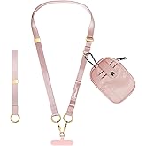 Posadina 2 in 1 Phone Lanyard with Wallet, Anti Theft Phone Strap Crossbody Adjustable Phone Wrist Strap For Women Men