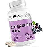 Vital Peak® Elderberry Peak 600 mg - Supports Immune System & Antioxidant Protection - Black Elderberry Capsules - Sambucus Nigra Extract Supplement - Vegan, Gluten Free, Non-GMO - 30 Capsules
