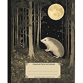 Composition Notebook. Woodland hedgehog: Vintage whimsical forest animal theme. Aesthetic journal for school.