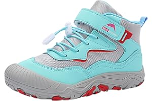 Boys Girls Hiking Sneakers High Top Lace-Up Lightweight Breathable Outdoor Athletic Shoes Tennis Soccer Sports Shoes