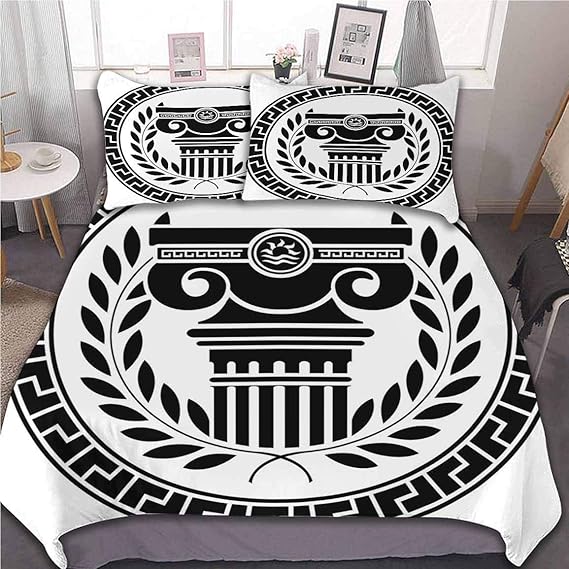 Juego de funda de edredón, columna helénica y corona de Laurel con
