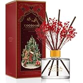 COCODOR Christmas Flower Diffuser 6.7oz/Snow Fig | Festive Christmas Reed Diffuser: Sweet Holiday Berry Scent with Floral Accent