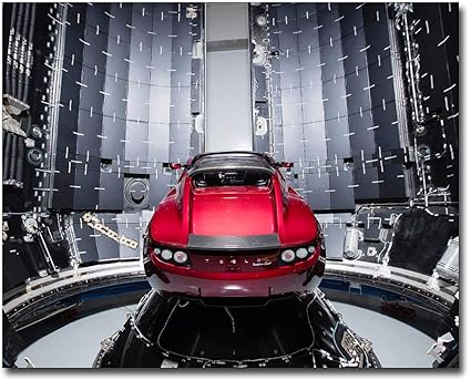 Amazoncom Spacex Falcon Heavy Tesla Roadster Rear View