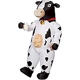 Spirit Halloween Adult Inflatable Cow Costume, Men, ONE SIZE FITS MOST, Multicolor