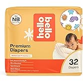 Hello Bello Premium Diapers Size NB (Up to 10 lbs) Safari Squad Designs, 32ct Jumbo Pack