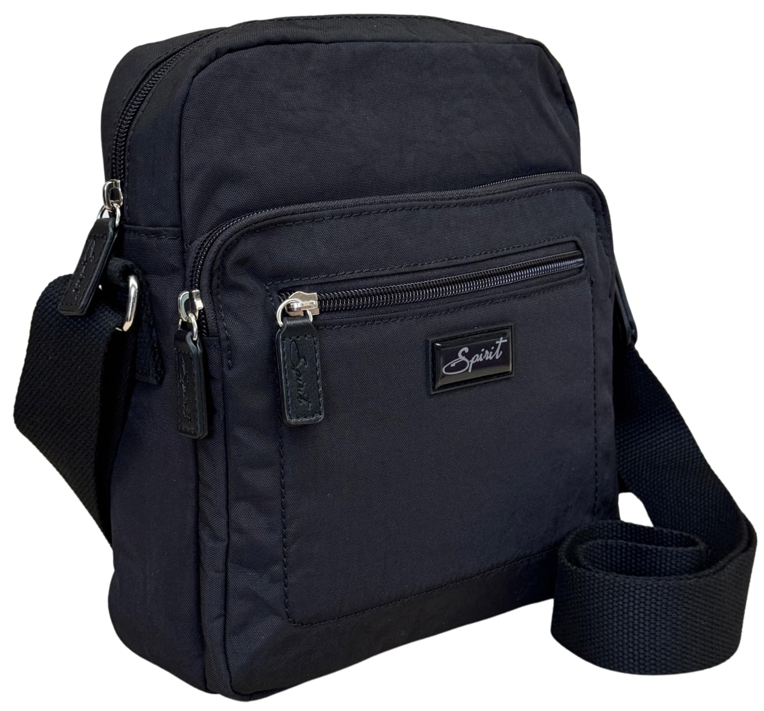 Spirit - Unisex Lightweight Waterproof Crossbody Bag - Medium Shoulder Bag with Multiple Pockets Travel Essentials with Adjustable Strap - 22cm W x 8.5cm H x 24cm D (Black -)