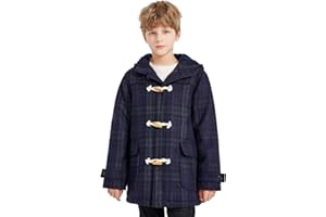 maoo garden Boys Winter Wool Coat Dress Peacoat Kids Heavy Sherpa Jacket Hooded Warm Thicken Windproof Overcoats