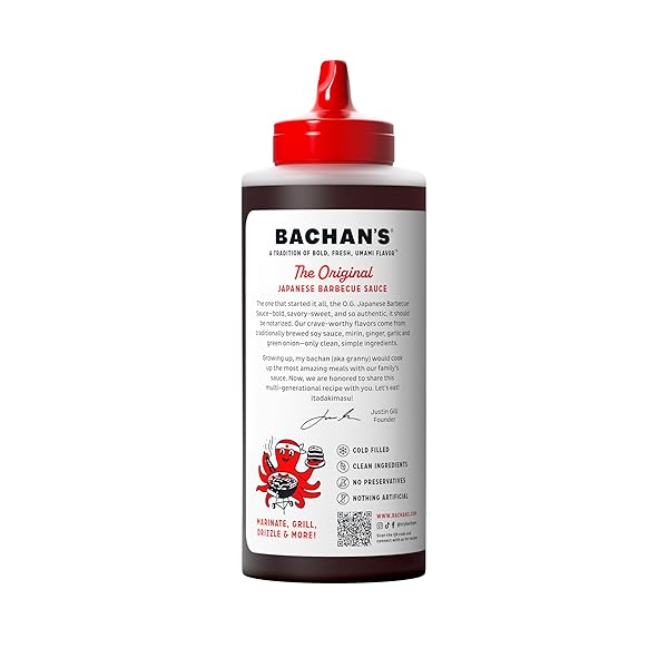 BACHAN’S THE ORIGINAL JAPANESE BARBECUE SAUCE, SMALL BATCH, NON GMO, NO PRESERVATIVES, VEGAN AND BPA FREE, 17 OZ