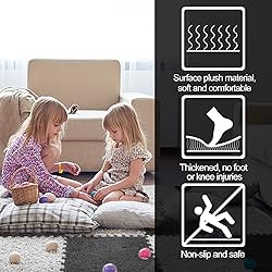 12 pcs Plush Puzzle Foam Floor Mat for Kids- Thick