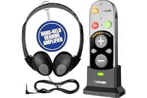 BeHear SMARTO Hearing Amplifier Designed for Seniors | Headphone/Earbuds Included | Pocket Sized Rechargeable & Adjustable | 