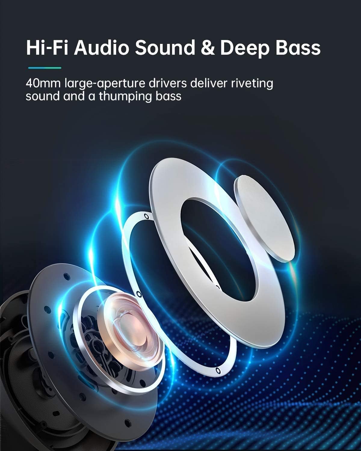 Hybrid Active Noise Cancelling Headphones, VANKYO C751 Over Ear Wireless Bluetooth Headphone with CVC 8.0 Mic, Deep Bass, Hi-Fi Sound, Comfortable Protein Earpads, 30H Playtime for TV, PC, Cellphone: Home Audio & Theater
