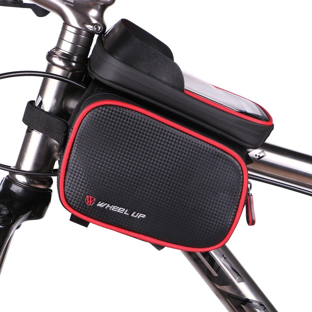 Bike Phone Mount Bag, Waterproof Universal Cycling Bicycle Frame Bags Phone Mount