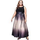 S.L. Fashions Womens Plus Size Sleeveless Long Satin Mother of The Bride Dress with Pockets, Formal Party Gown
