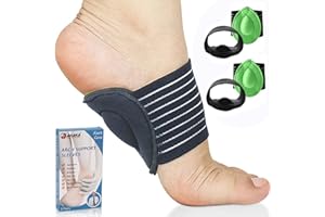 Ailaka 2 Pair Arch Support Braces, Compression Cushioned Plantar Fasciitis Sleeves for Pain Relief & Sore, Flat Feet, Heel Sp