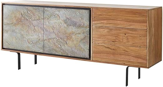 DELIFE Sideboard Juwelo Akazie Natur mit Steinfurnier: Amazon.de: Küche