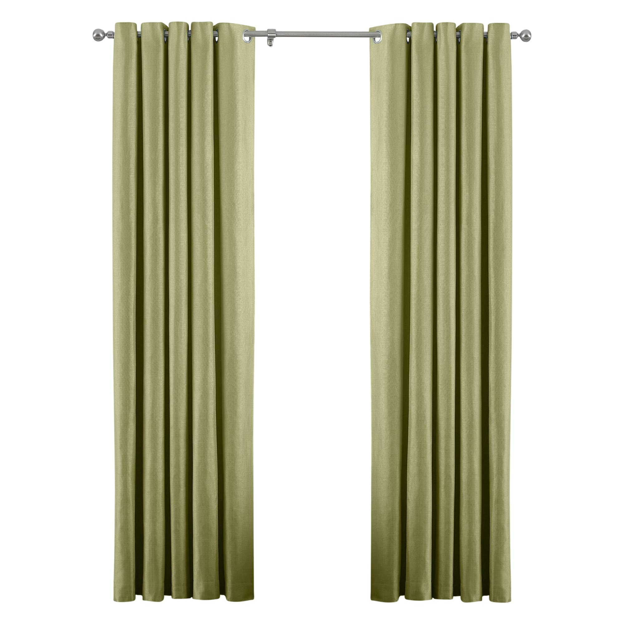 Riva Paoletti Atlantic Ringtop Eyelet Curtains (Pair) - Green - Woven Twill Fabric - Ready Made - 100% Polyester - 168cm width x 137cm drop (66" x 54" inches) - Designed in the UK