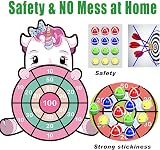 JKGIFTS 25 Inch Unicorn Dart Board Kids Toys 12 Sticky Balls Gift view 4