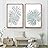 SIGNWIN Framed Wall Art Print Set Fern and Fan Leaf Outline Line Art Duotone Botanical Leaves Illustrations Modern Art Decorative Elements for Living Room, Bedroom, Office - 16"x24"x2 Panels