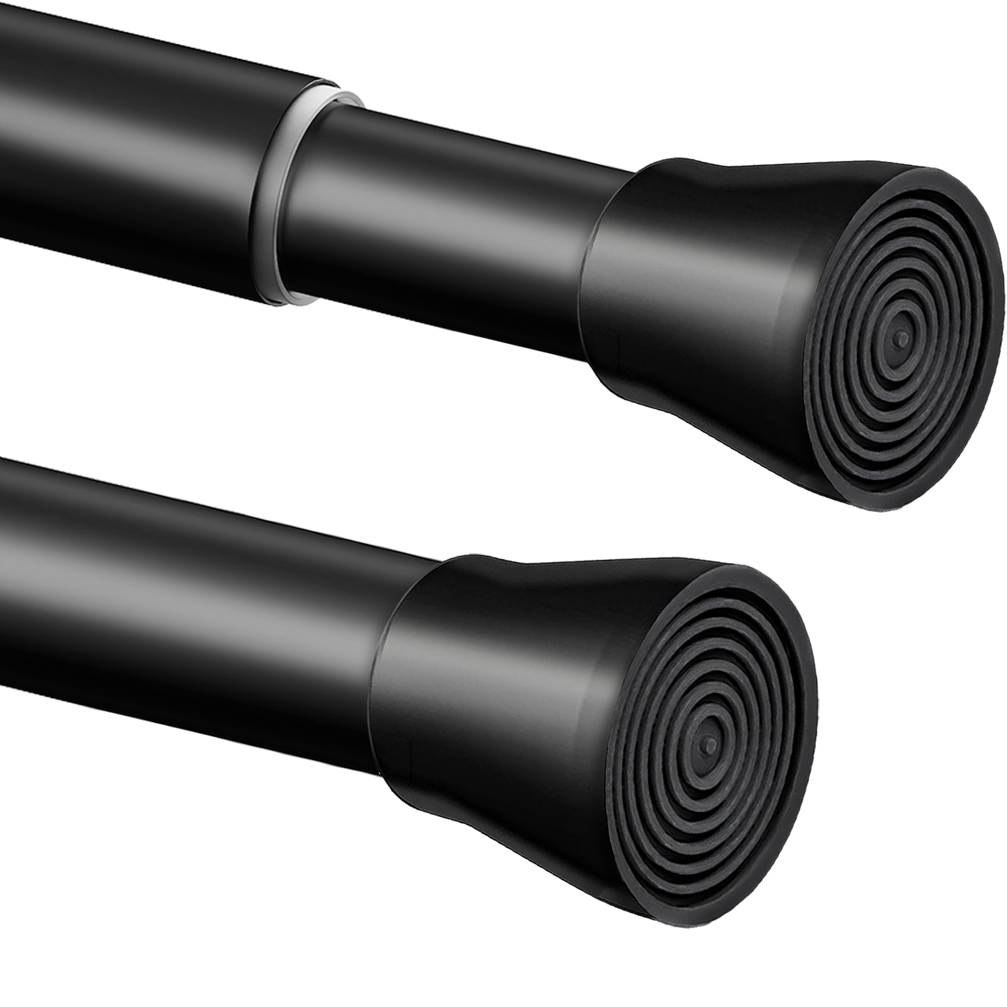 1 Stück Duschstange ohne Bohren Edelstahl Gardinenstange ohne bohren Einstellbar Duschvorhangstange,Teleskopstange für Schrank,Badezimmer,Balkon,Duschvorhang (85-160cm，Schwarz）