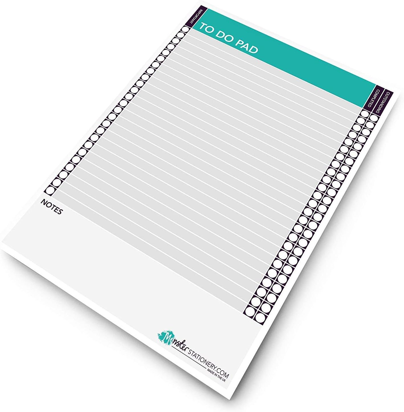 Monster Stationery A4 to Do Pad/Daily Schedule Planner/Desk Pad 60 Sheets 80gsm Made in
