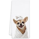 OSLYSOF Funny Chihuahua Hand Towels for Bathroom, Chihuahua Gifts Decorative Towels for Bathroom Washroom, Chihuahuas Lover Mom Gifts, 16x24 Inch